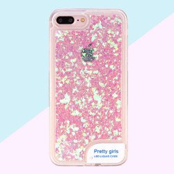 iPhone 7 Plus LED Light Up Liquid Star Dust Case (Pink)